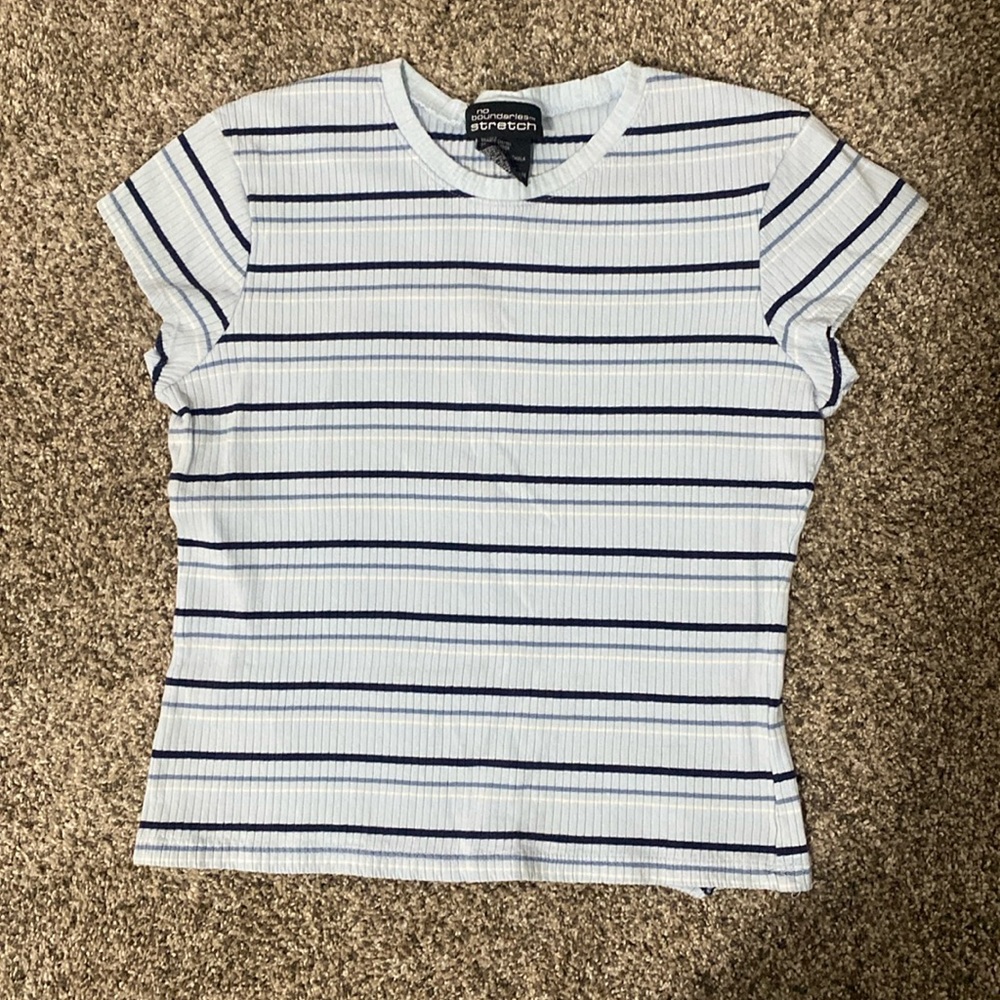 COPY - Y2K style blue striped shirt